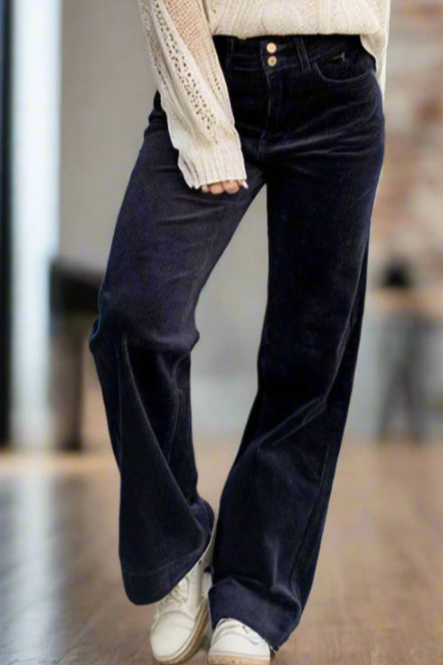 Judy Blue Corduroy Wide Leg - Black