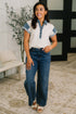 Knowing Me Collared Henley Top