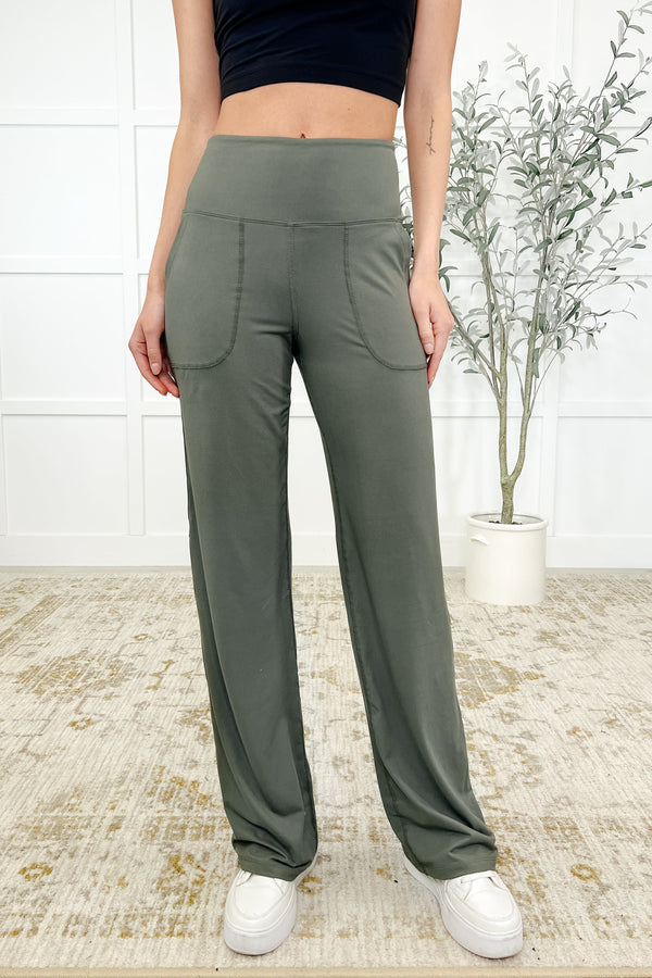 Leg Day Legends Straight Leg Bottoms in Grey Sage