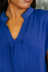 Lizzy Bloom Split Neck Blouse in Royal Blue