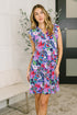 Lizzy Flutter Sleeve Dress in Multi Leaf