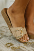 Lizzy Slip on Buckle Strap Sandal in Taupe