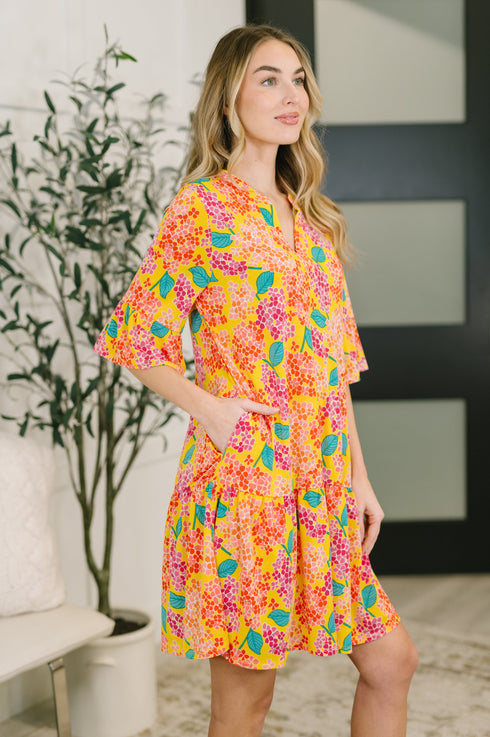 Lizzy Sunday Dress in Leaf Multi Floral