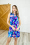 Lizzy Tank Dress in Bright Royal Floral
