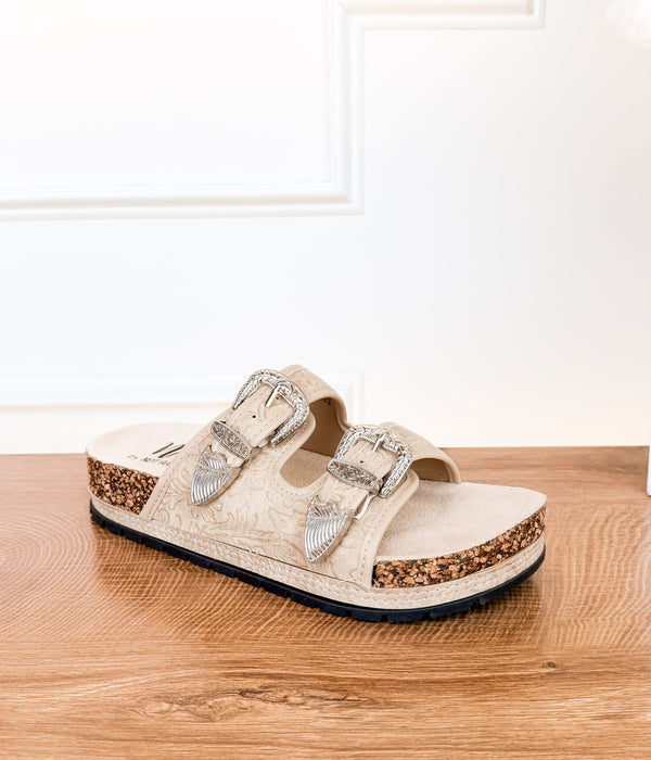 Morgana Western Sandal in Cream