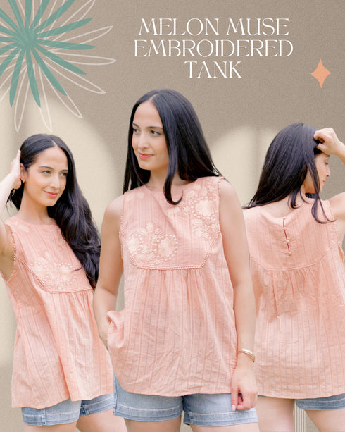 Melon Muse Embroidered Tank