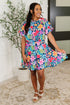 Miss Behave Bubble Sleeve Dress in Navy