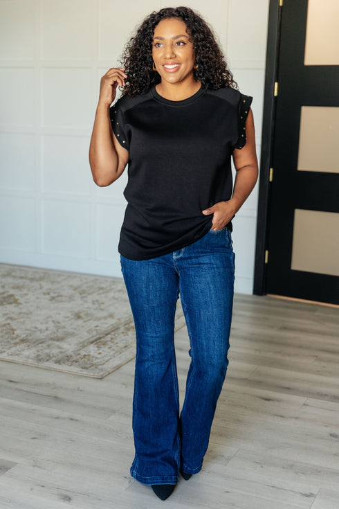 My Domain Studded Cap Sleeve Top
