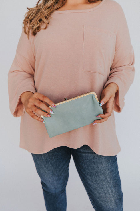 All In Favor Clasp Wallet - Mint - LISA MARIE BOUTIQUE