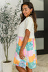 Office Associate Patchwork Print Babydoll Dress
