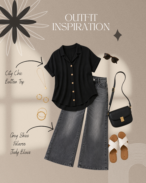 City Chic Button Top