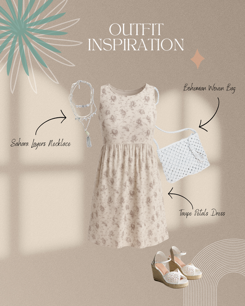 Taupe Petals Dress
