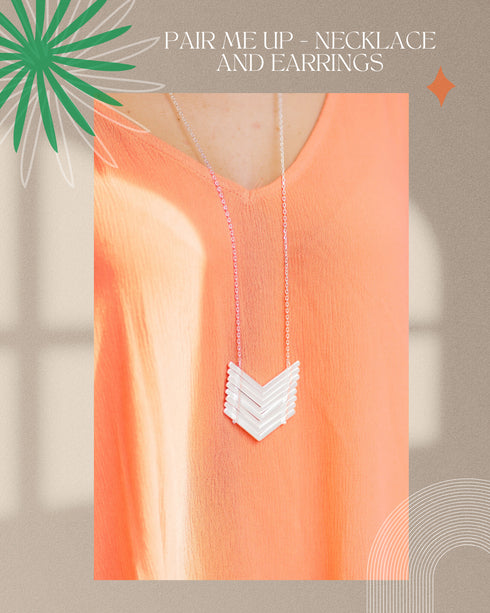 Pair Me Up - Chevron Necklace & Earring Set