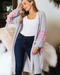 Woven Right Fringe Sleeve Dropped Shoulder Cardigan - LISA MARIE BOUTIQUE