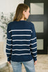 Parallel Lives Drop Shoulder Casual Top in Navy