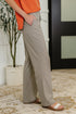 Peachy Keen Straight Leg Trousers in Stone Taupe