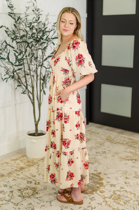 Petals & Postcards Balloon Sleeve Dress