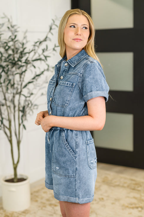Pleasant and Relevant Denim Romper