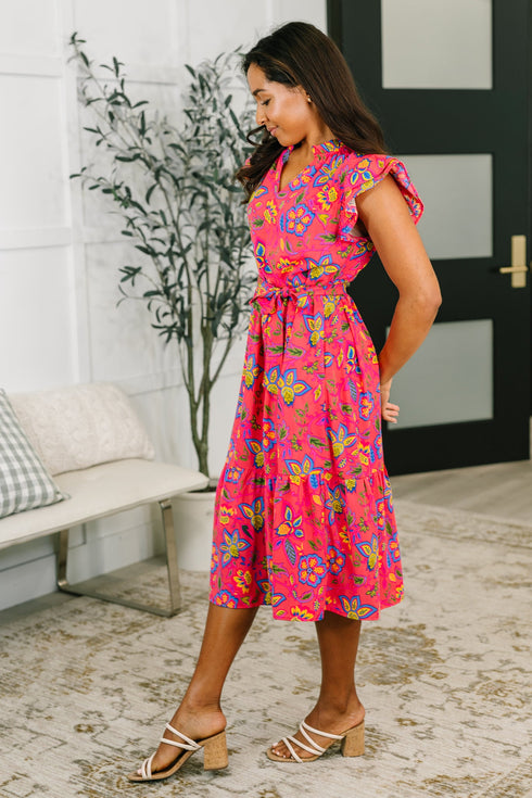Polished and Pretty Waist Tie Tea Dress