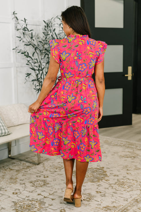 Polished and Pretty Waist Tie Tea Dress
