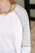 Preoccupied Striped Sleeve Top in Tan