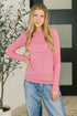 Ribbed Long Sleeve in Fuchsia