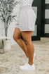 Rile Me Up High Waisted Shorts in Light Grey