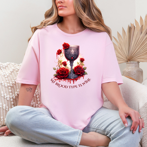 Wine Blood Type Graphic Tee