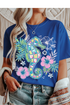 Floral Seahorse Graphic Tee