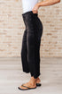 Judy Blue Ryan High Rise Button Fly Wide Leg Crop Jeans