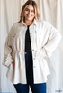 Cotton Bleu Faux Suede Shirt Jacket