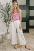 Sea Spray Collared Sleeveless Top in Falling Floral