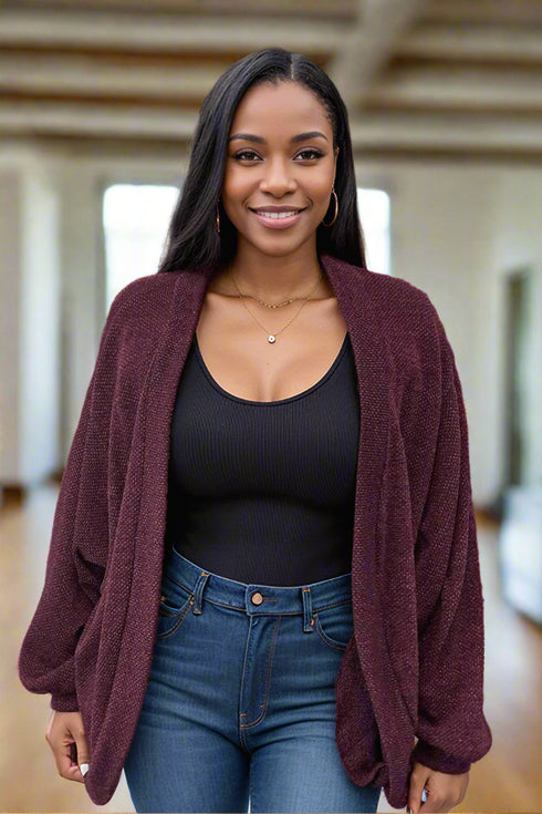 Senses of Cabernet Knit Cardigan