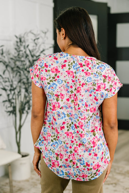 Spring Air Floral Print Blouse