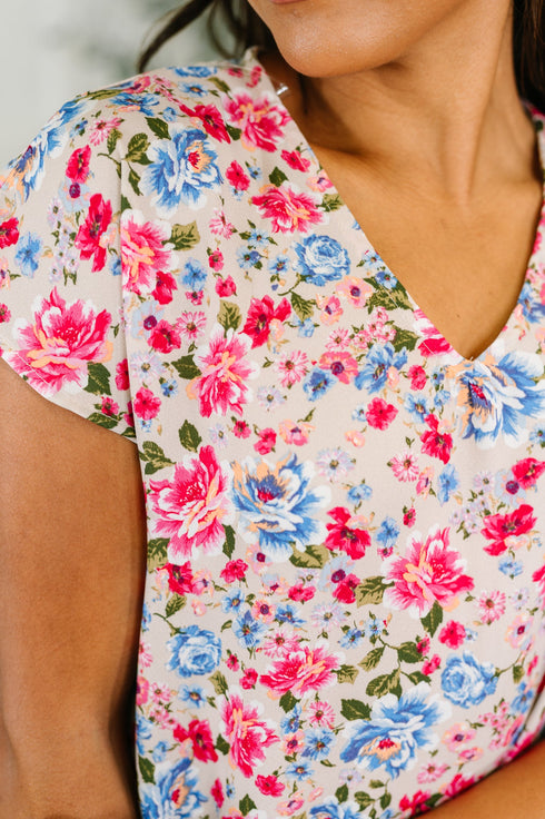 Spring Air Floral Print Blouse