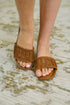Stair Cognac Woven Slip On Sandal