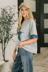 Star Stud Distressed Applique Top