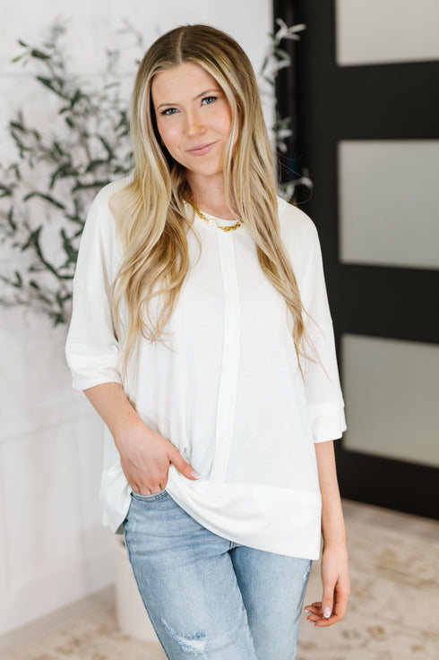 Stay On Top Relaxed Tee in Off White