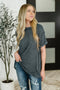 Sunday's Bestie Mineral Wash Top in Ash Black