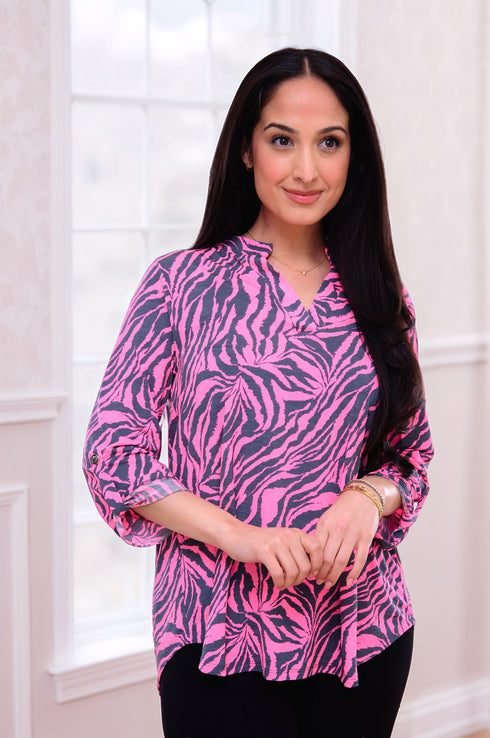 Wild Stripe Top blouses