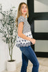 Too Sweet to Share Scalloped Hem Blouse in Ivory and Navy