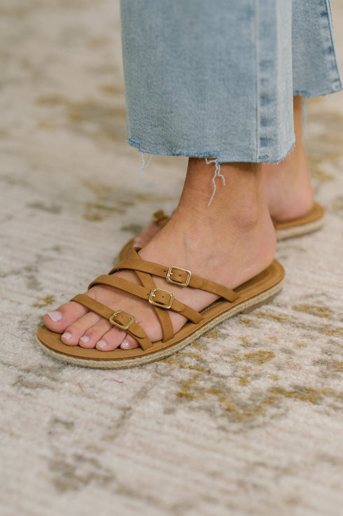 Trusty Strappy Sandals in Light Tan