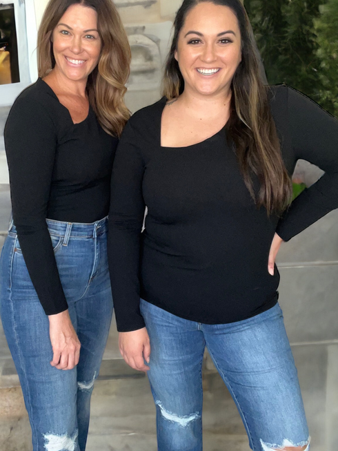 Basic Bae Asymmetrical Neck Long Sleeve Top - LISA MARIE BOUTIQUE