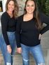 Basic Bae Asymmetrical Neck Long Sleeve Top - LISA MARIE BOUTIQUE