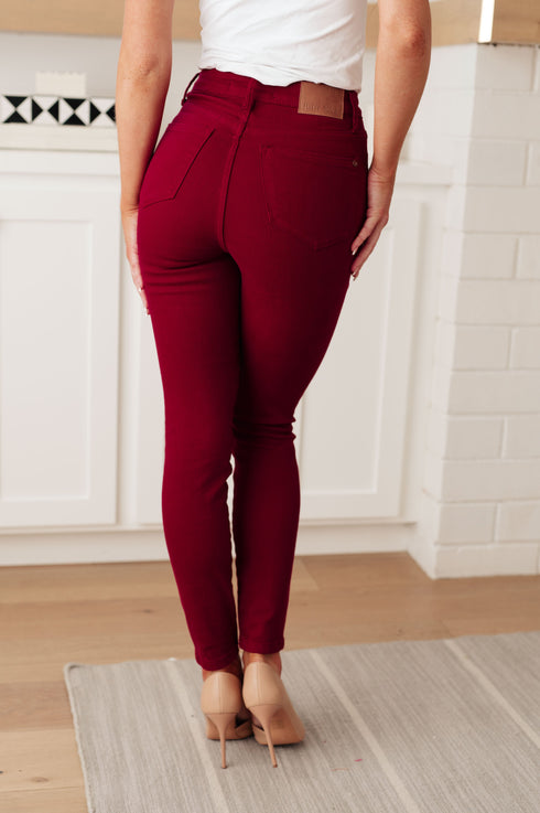 Wanda High Rise Control Top Skinny Jeans Scarlet Judy Blue