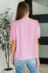 Wander Bloom Embroidered Puff Sleeve Blouse in Pink