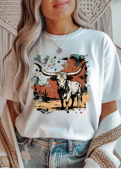 Painted Longhorn Graphic Tee