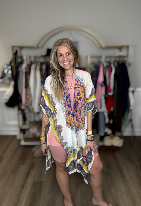 Wildflower Watercolor Kimono