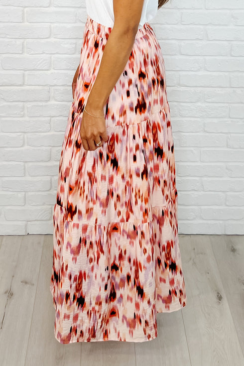 Words Fail Me Watercolor Print Maxi Skirt