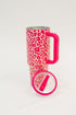 Yes, Girl, Yes Leopard Print Tumbler in Hot Pink